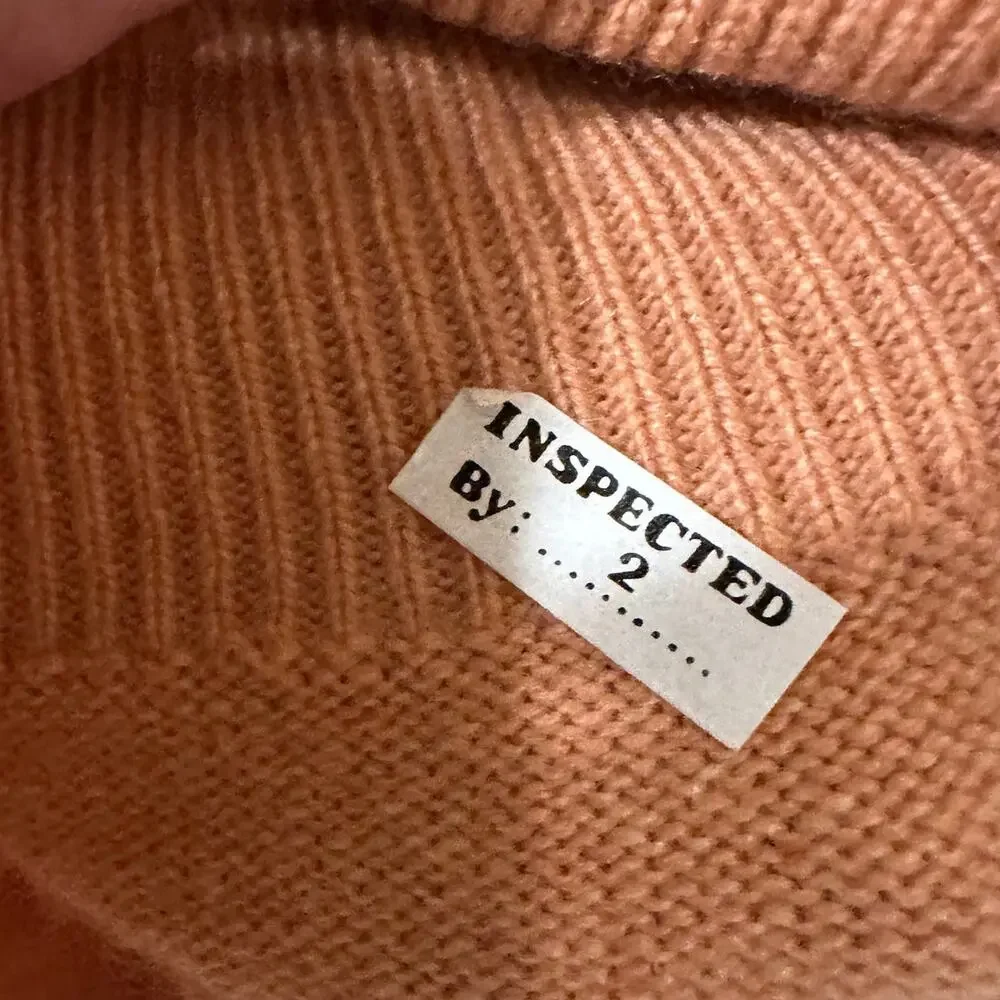 Vintage I. Magnin Men's 100% Cashmere V-Neck Pullover Sweater Faded Orange, L